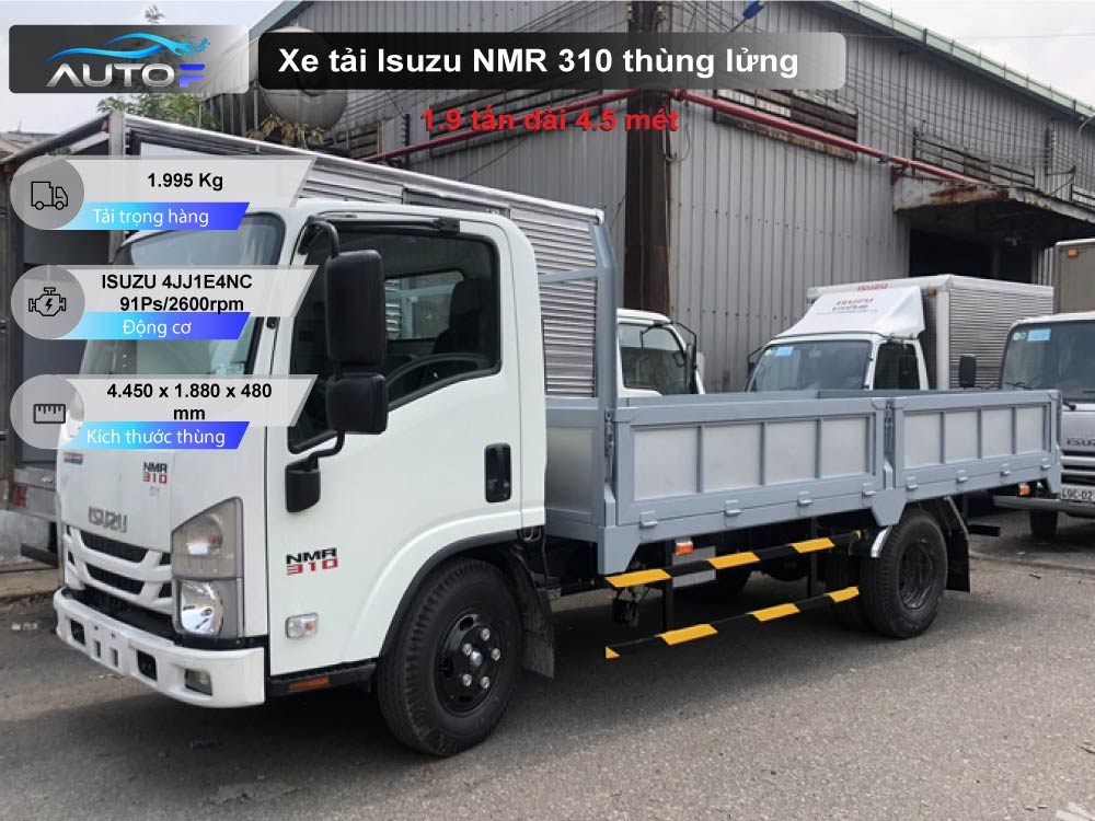 Xe tải Isuzu NMR 310 thùng lửng 1.9 tấn dài 4.5 mét